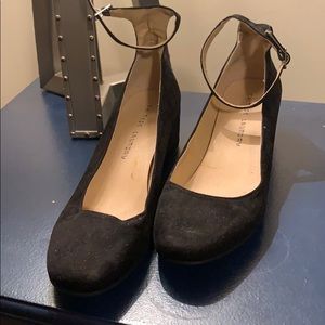 Black ankle strap heels